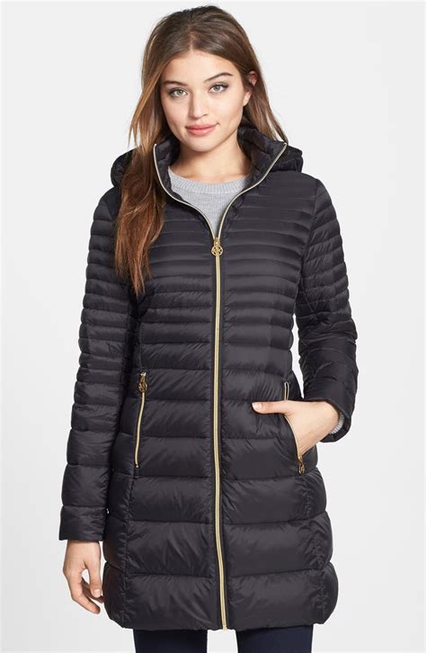 michael kors hooded down coat men|Michael Kors packable down fill.